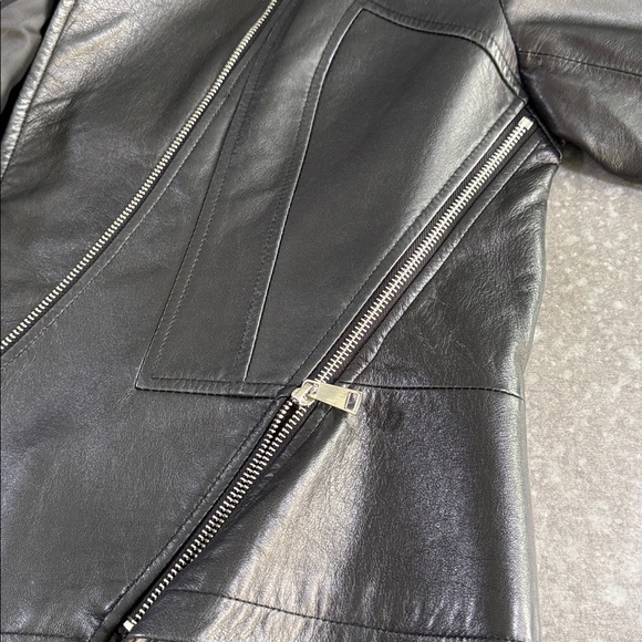Barneys New York Quilted Black Leather Jacket - Picture 4 of 8
